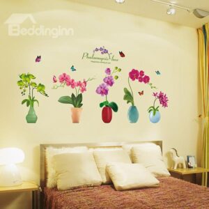 Gorgeous Flower Vases Bedroom Dining Room Removable Wall Sticker