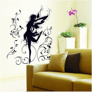 Wonderful Little Fairy with Wings Kidsroom Removable Wall Sticker