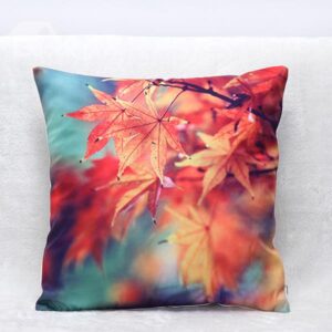 Graceful Maple Leaves Print Plush Throw Pillow