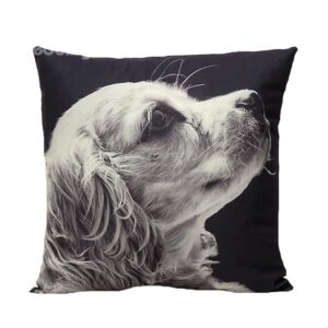 Cute White Puppy Print Plush Throw Pillow