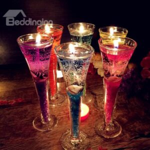 Fantastic Tall Glass Design Sea Theme Multi-Color Fragrance Candle