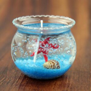 Romantic Round Glass Jar Seashell and Starfish Fragrance Candle