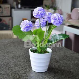 Wonderful Potted Hydrangea Artificial Flower Set Desktop Decoration