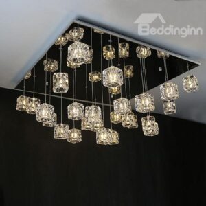 Modern Living Room Crystal 25-Head Flush Mount