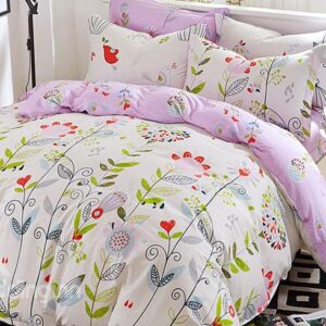 Graceful Flowers and Vines Pattern Kids Cotton Duvet Cover Sets