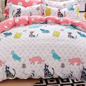 Happy Cats Party Kids Cotton Duvet Cover Sets