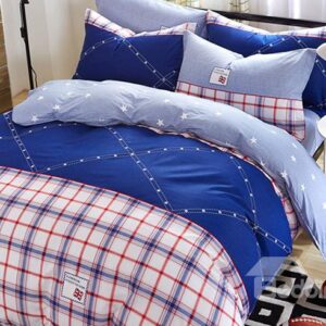 City Rhythm Plaid Pattern Kids 100% Cotton Duvet Cover Set