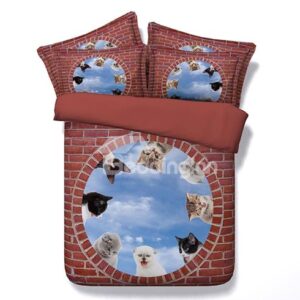 Adorable Cats Print Cozy 5-Piece Comforter Sets