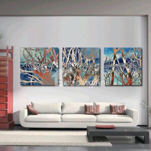 Modern Abstract Tree 3-Panel Canvas Wall Art Prints