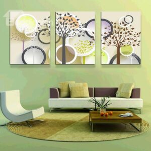 Modern Abstract Trees 3-Panel Canvas Wall Art Prints