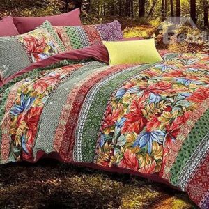 Colorful Big Flowers Super Cozy Cotton 4-Piece Duvet Cover Sets