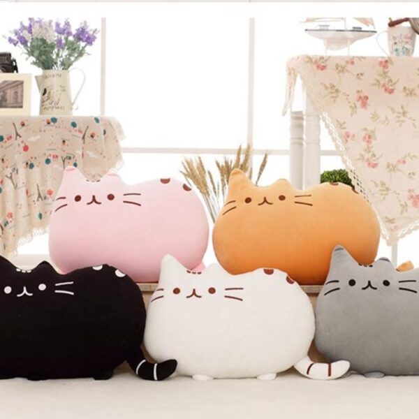 Adorable Cat Shaped Soft Plush Throw Pillow