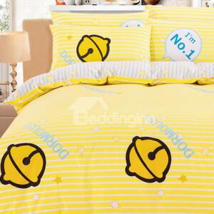 Bright Yellow Bells Pattern Kids 100% Cotton Duvet Cover Sets