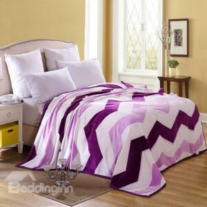 Purple Wave Print Super Cozy Flannel Blanket