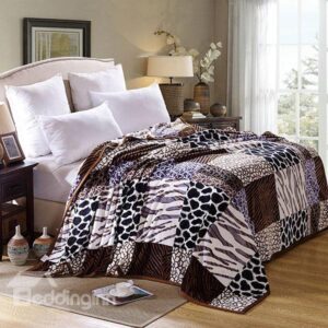 Stylish Wild Leopard Design Soft Flannel Blanket