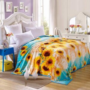 Bright Yellow Sunflowers Print Anti-Pilling Blanket