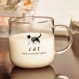 Cute Animal Pattern Glass Milk Cup Drinking Cup