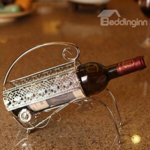 Unique Stainless Steel Cart Design Wine Rack