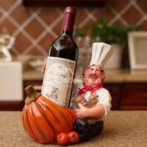 Creative Chef and Pumpkin Design Resin Wine Rack