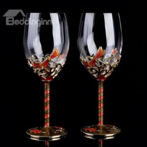 Fabulous Enamel Champagne Wine Glasses 1-Pair