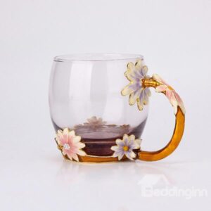 Wonderful Enamel Flowers Coffee Cup Drinking Cup 1-Piece