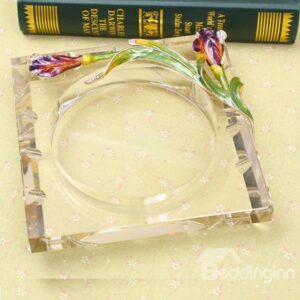 Fabulous Crystal Iris Pattern Ashtray Gift Idea
