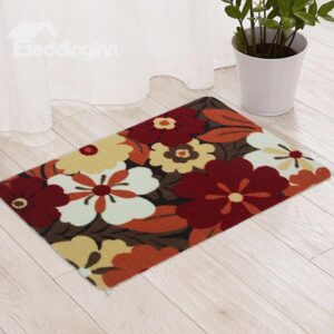 Colorful Flowers Pattern Bedroom Living Room Anti-slipping Doormat