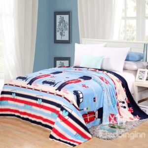 Cartoon Soldiers Printed Super Comfy Flannel Blanket