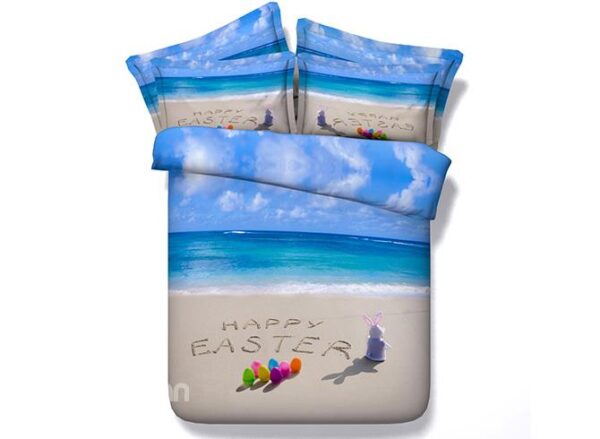 Beach Scenery Digital Printing 4-Piece Duvet Cover Sets