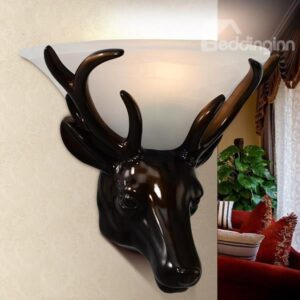 Unique Vintage Deer Head Design Hallway Wall Light