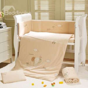 Happy Elephant 7-Piece Organic Cotton Crib Bedding Sets