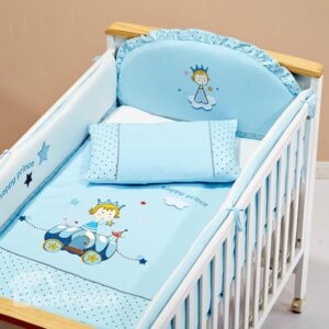 Happy Prince Bright Blue 100% Cotton Crib Bedding Set