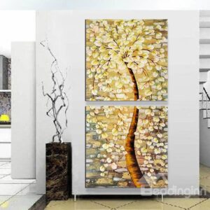 Wonderful Oil-Painting Style Abstract Tree 2-Panel Canvas Wall Art Prints