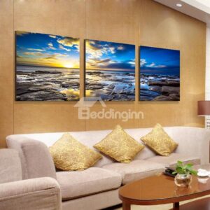 Breath-Taking Sunrise Shining 3-Panel Canvas Wall Art Prints
