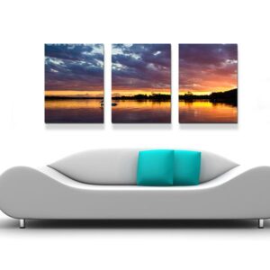 Marvelous Sunset at Dusk 3-Panel Canvas Wall Art Prints