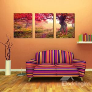 Wonderful Large Tree in Forest 3-Panel Canvas Wall Art Prints