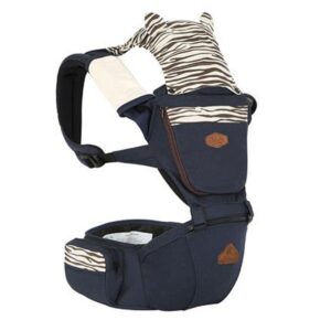 Trendy Zebra Pattern Dark Blue 100% Cotton Baby Carrier
