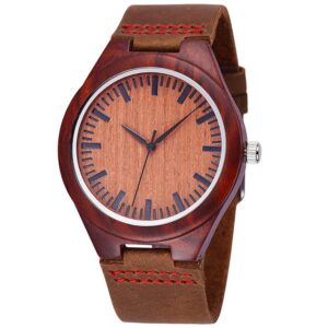 Women's Simple Style Natural Bamboo Case Casual Watch