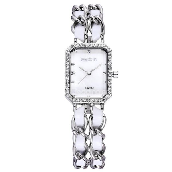 Women's Elegant Diamante Harden Glass Mirror Watch