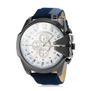 Men's Watch Military Style Leather Band