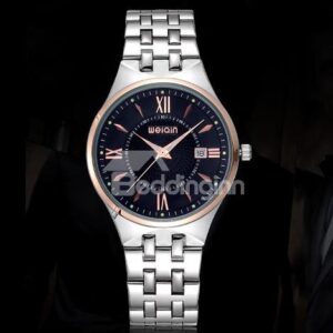 Men's Roman Numeral Dial Luminous Pointer Calendar Business Watch