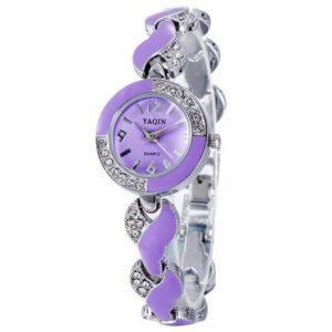 Women's Elegant Diamante Case Alloy Band Watch
