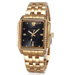 Women's Fashion Diamante Square Dial Luminous Pointer Dress Watch
