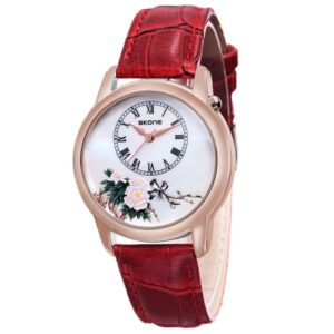 Women's Chinese Style Peony Print Dial Watch