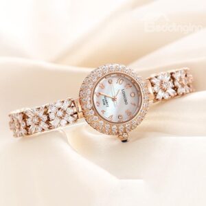 Women's Sapphire Mirror Diamante Case Bracelet Watch