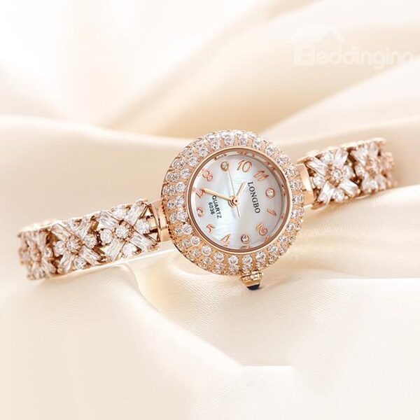 Women's Sapphire Mirror Diamante Case Bracelet Watch