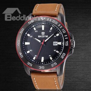 Men's Stereotype Three Circle Numerals Dial Watch