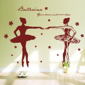 Graceful Ballet Girls Dancing Removable Wall Sticker