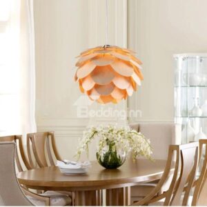 Creative Layer of Petal Design Wood Pendant Light