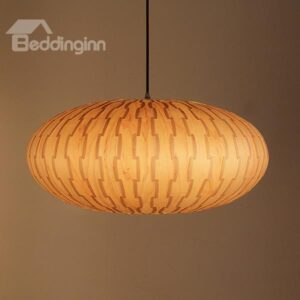 Unique Lantern Design Decorative Pattern Wood Pendant Light